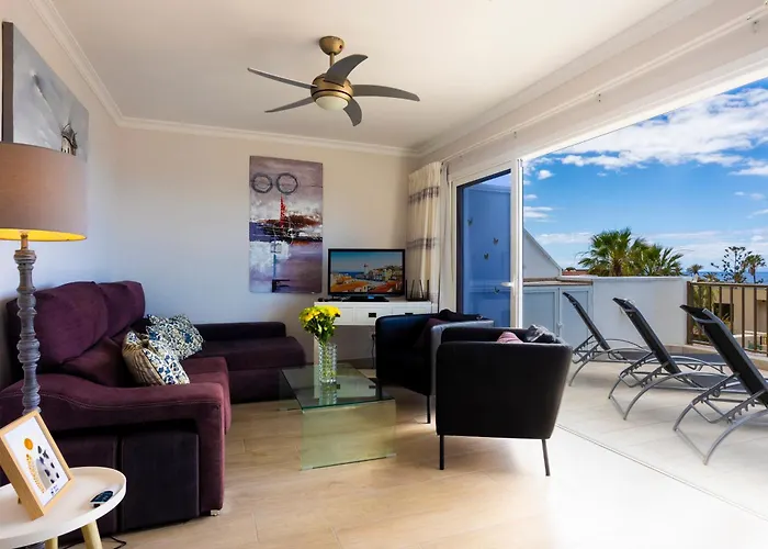 Lägenhet Ocean Panorama - 3 Ac Bedrooms, Private Garage, Pool, 2 Bathrooms, Tv Channels Acantilado de los Gigantes